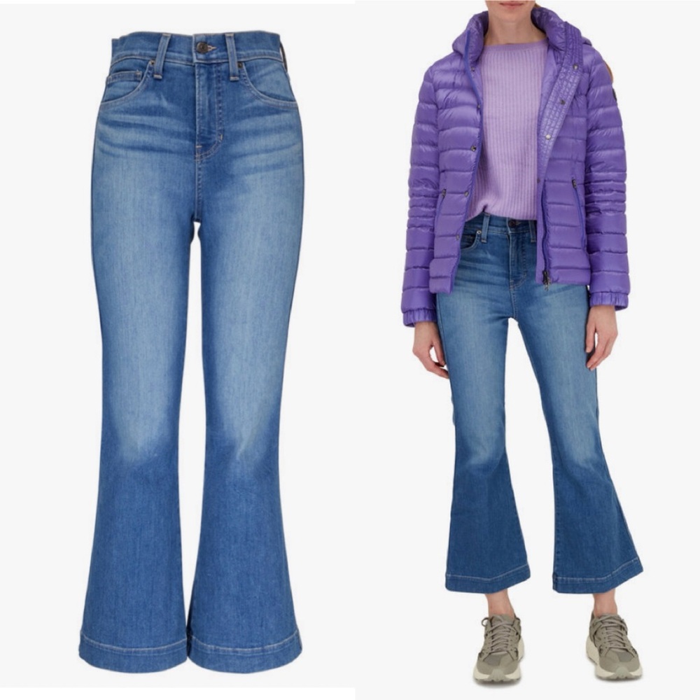 VERONICA BEARD Carson Ankle Flare Jeans High-Rise Blue Size 27